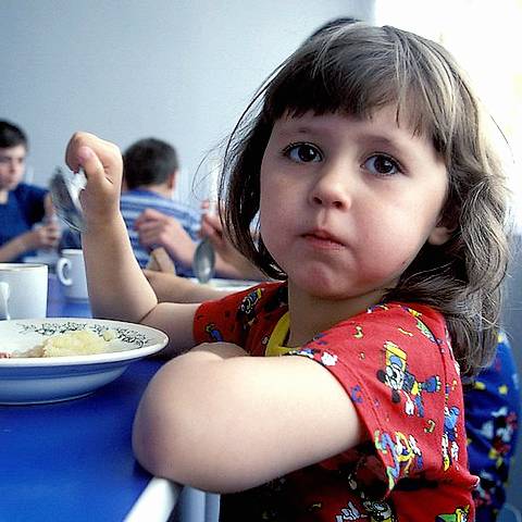 Young child eating